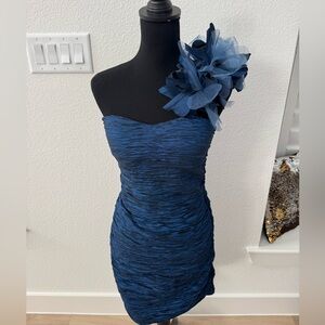 Metallic Blue Daisy Dress Size M